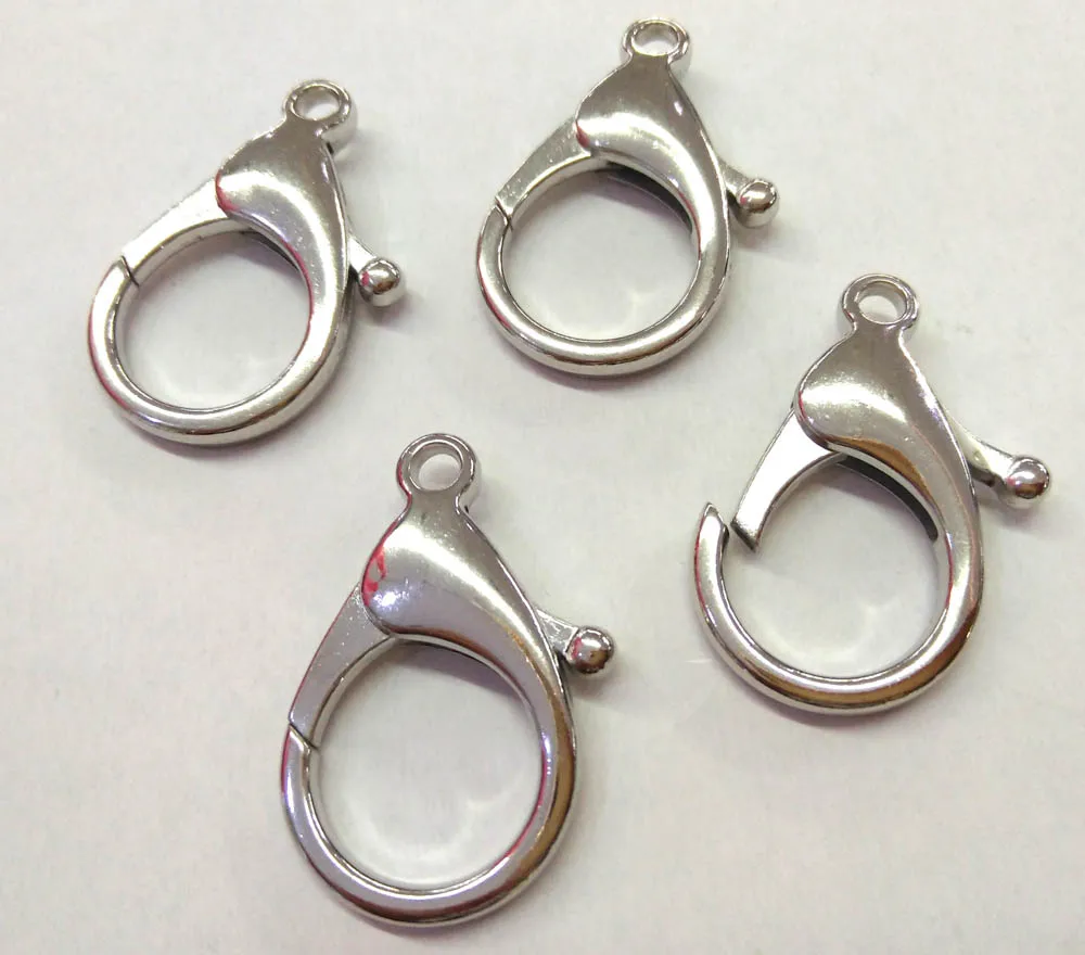 Wholesale 20pcs Large Lobster Claw Clasps, Bright Silver jewelry clasp