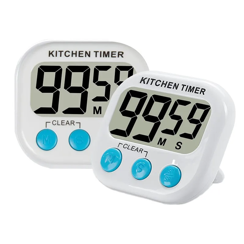 

Digital Kitchen Timer No Frills Simple Operation Big Digits Loud Alarm Magnetic Backing large screen digital display timer