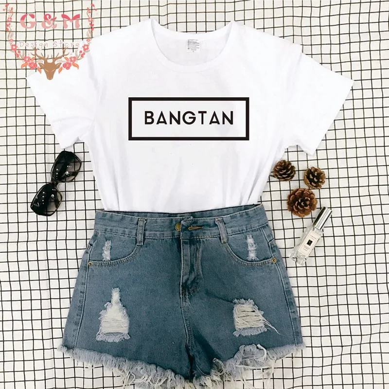 Футболка классная BANGTAN BOY модная уличная одежда BangTan Graphic Tumblr Эстетическая с