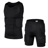 Chemise rembourrée pour hommes, gilet d'entraînement, T-shirt, ensemble court, côtes, cuisses, fesses, protection, Football, basket-ball, Hockey, équipement de protection 2