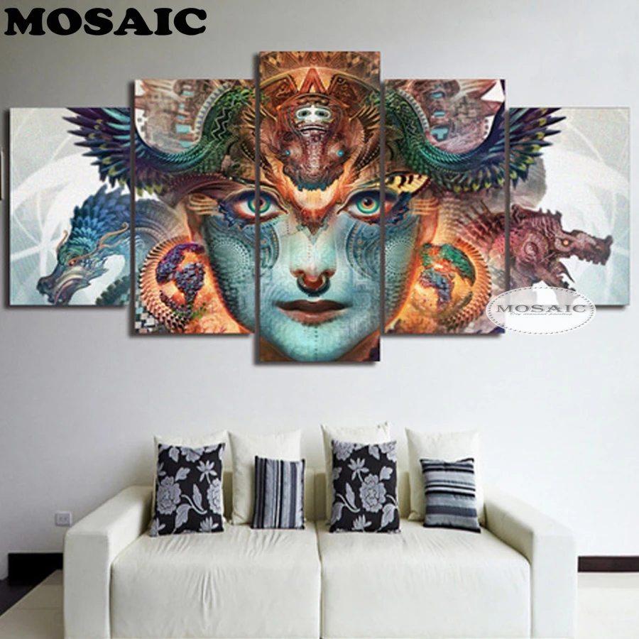 

Rhinestones for Embroidery Full Square Crystal for Diamond Painting 5d DIY Diamond Painting Cross Stitch wolf beauty 5 pcs