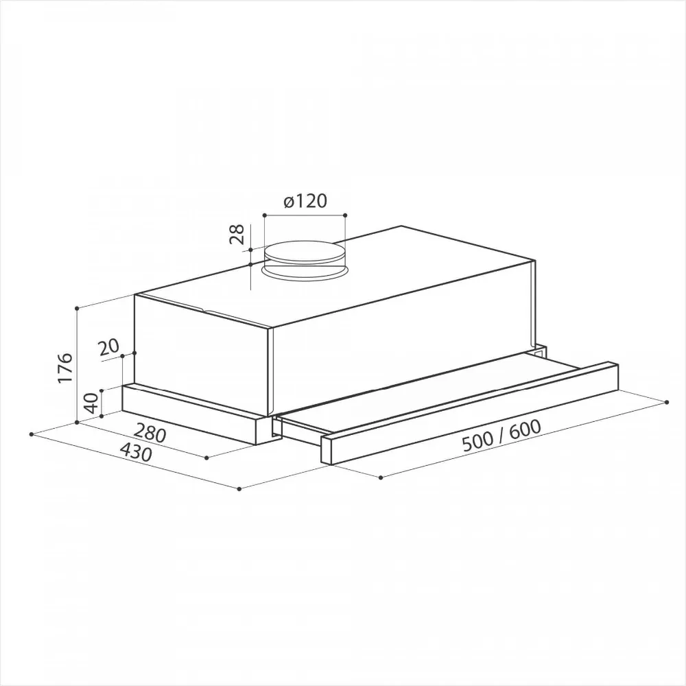 LEX HUBBLE 2M 600 INOX кухонная вытяжка