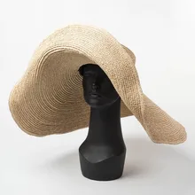 Raffia Wide Brim Kentucky Derby Floppy Straw Sun Hat