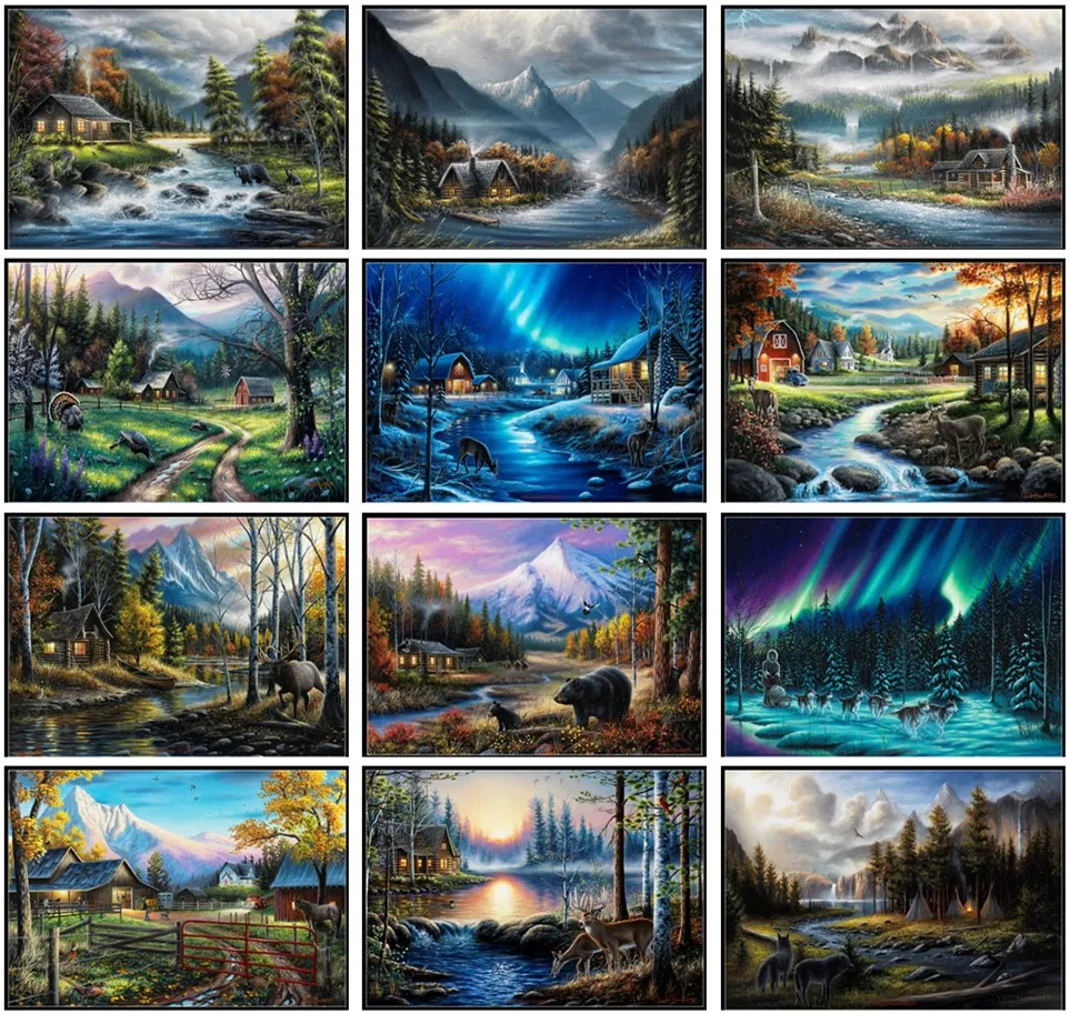 

Embroidery Counted Cross Stitch Kits Needlework - Crafts 14 ct DMC Color DIY Arts Handmade Decor - Wildlife Paradise Collection