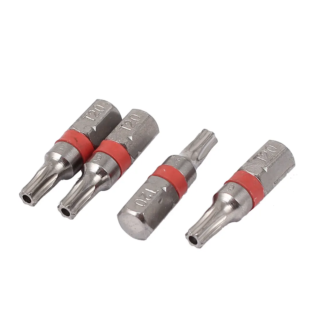 

UXCELL New Hot Selling 4Pcs/lot 6.3mm/1/4" Hex Shank T20 Tip Magnetic Torx Security Screwdriver Bit 25mm/1" Length