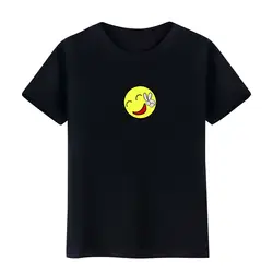 Современные Для мужчин победы emoji печать Футболка мягкий короткий рукав любителей футболка