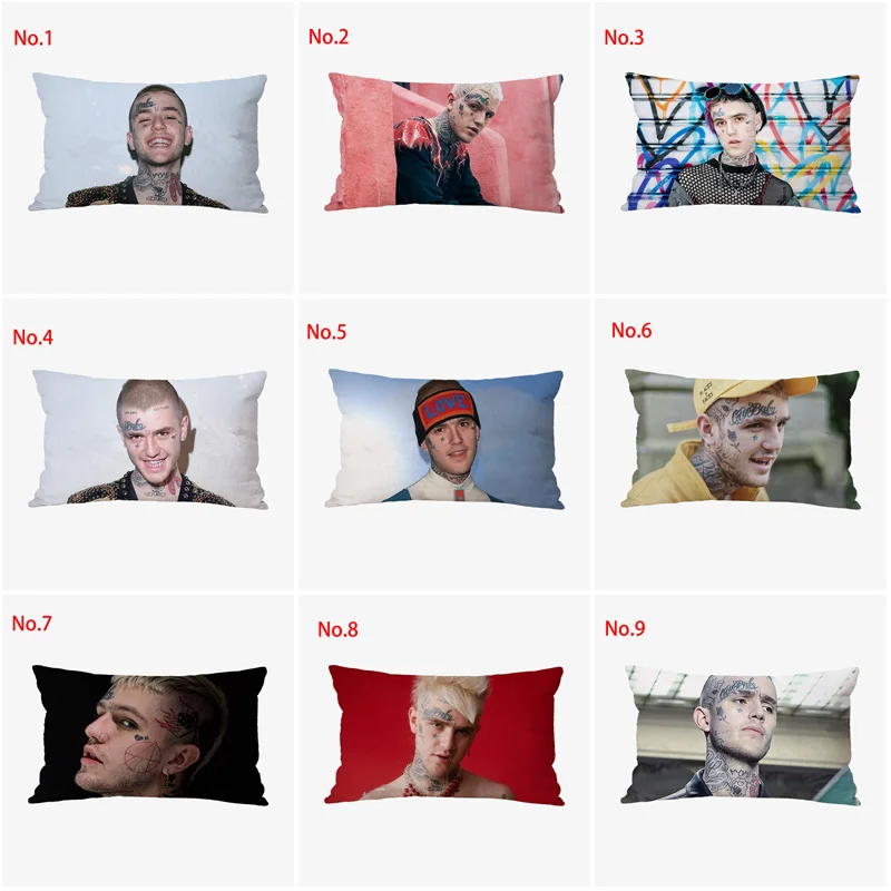 

30x50 Lil Peep Print Home Decorative Flax Pillow Cover Pop Star Print Throw Pillows Case Minimalist Pillow Cover