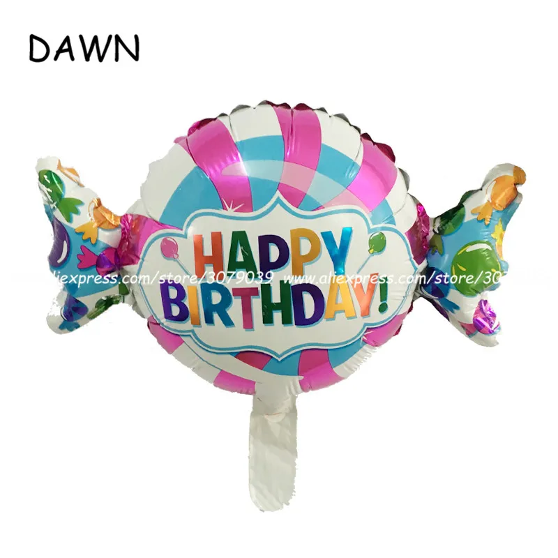 50pcs/lot Cheap HAPPY BIRTHDAY Foil Mylar Balloons Candy Foil Balloons