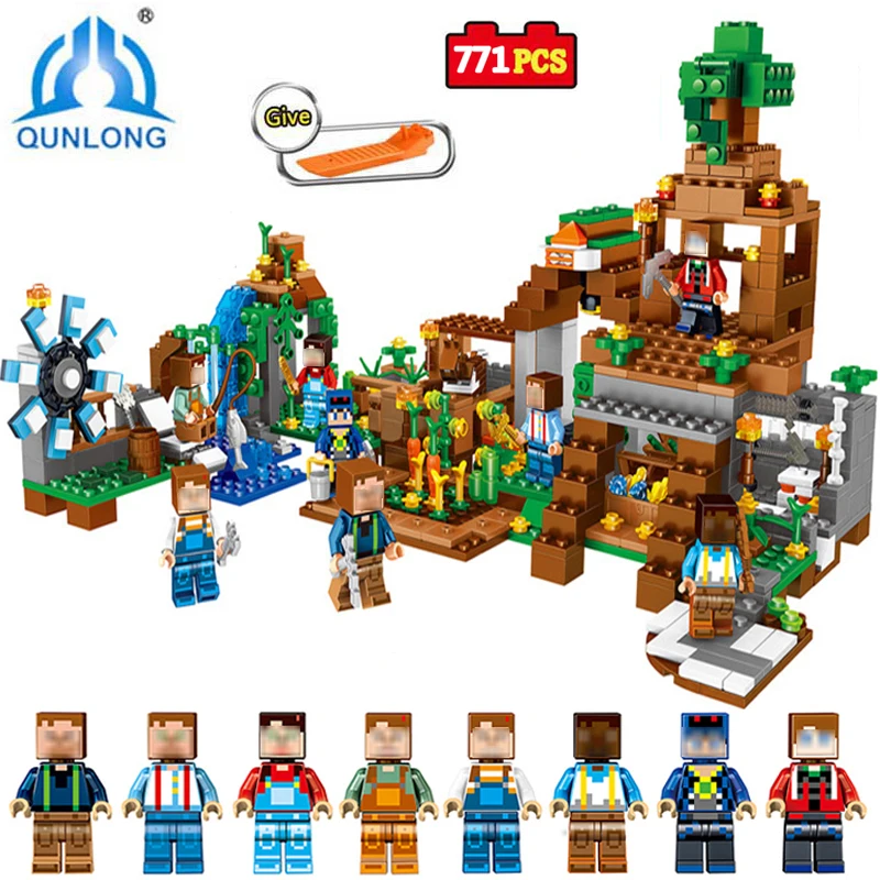 

Qunlong Toy 8 in 1 Minecraft Figures DIY Building Blocks Toys My World Bricks For Kids Children Compatible With Legoings