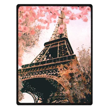 

Custom Photo Blanket Flannel Fleece Fabric Blanket Eiffel Tower Sofa Bed Throw Blanket Kid Adult Warm Blanket