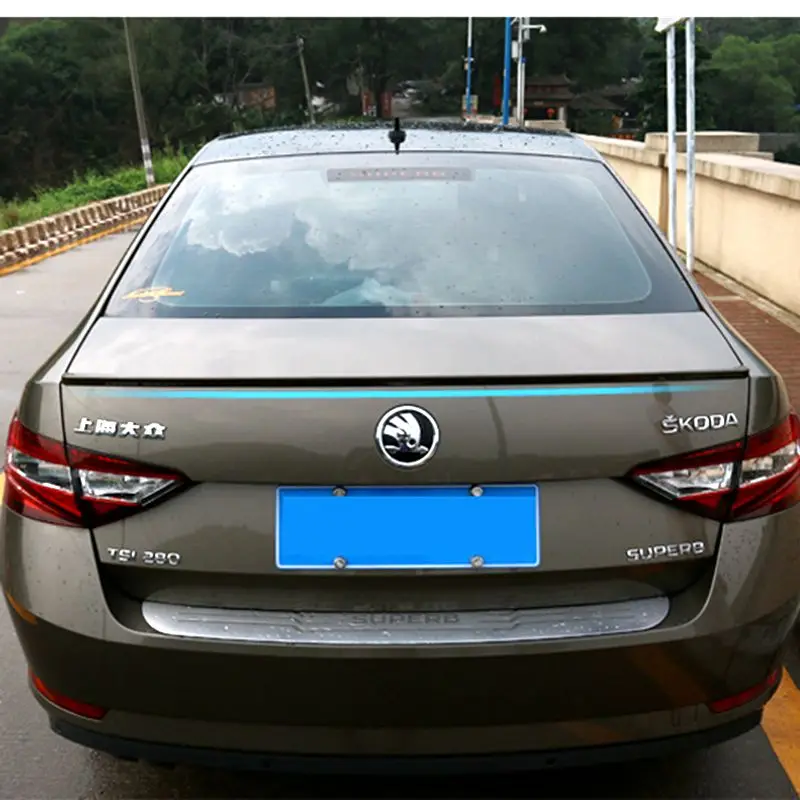 

use for skoda superb spoiler 2015 2016 2017 superblip spoiler High Quality ABS Material Car Rear Wing Primer Color Rear Spoiler