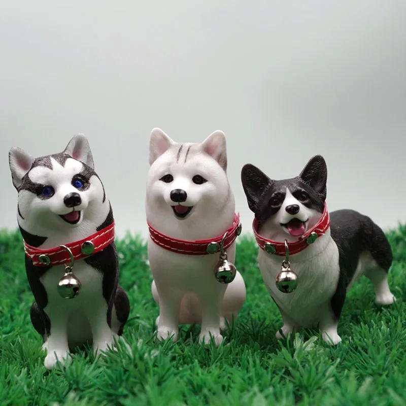 

2018 Cute Standing Dog Doll Action Figure Toys Animal Dog Model Toy Car Decoration Collection Toys For Children Gift