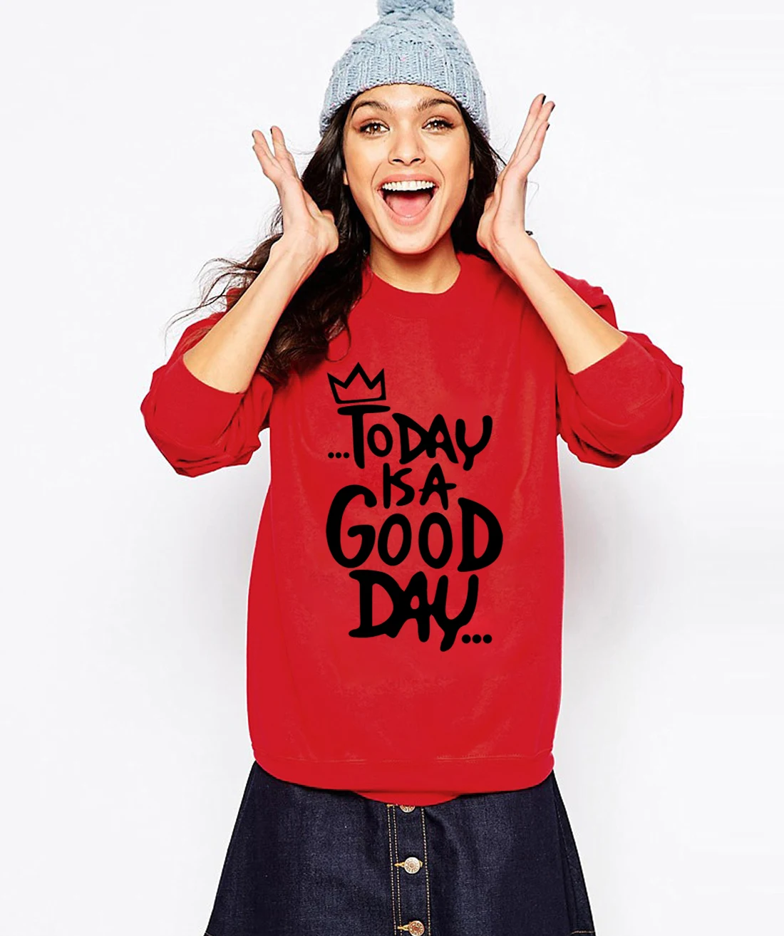 

Today Is A Good Day funny slogans sweatshirt women brand 2019 new autumn fashion cotton punk femme harajuku for lady hoodies