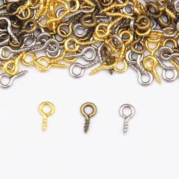 

1000 PCS 8mm 10mm Pendant Clasps Eye Pins Bail Findings Eyelets Screw Gold Silver Color Clasps Hooks DIY Jewelry Component