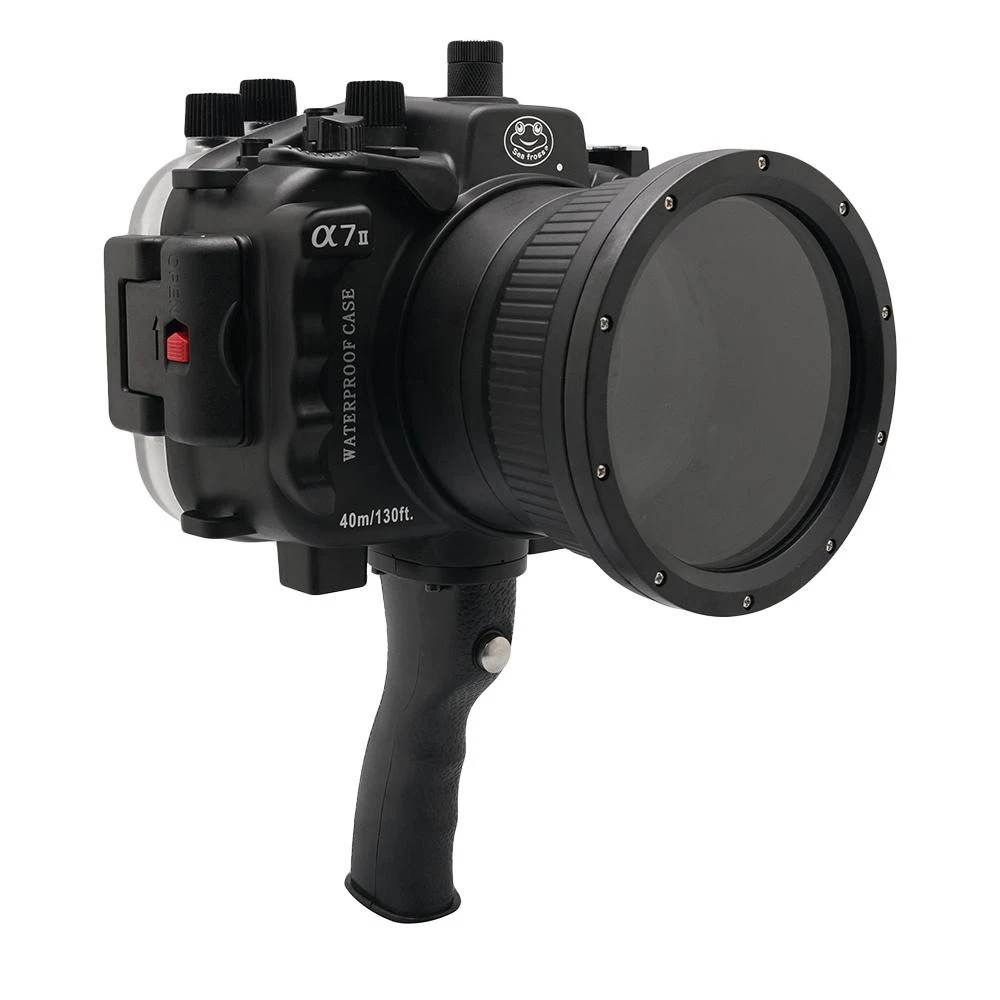 Seafrogs 40 м 130 футов подводный водонепроницаемый чехол для sony A7M2 A7R2 A7S2 A7 II A7R II A7S II поддержка 28-70 мм с ручкой - Цвет: WITHHANDLE