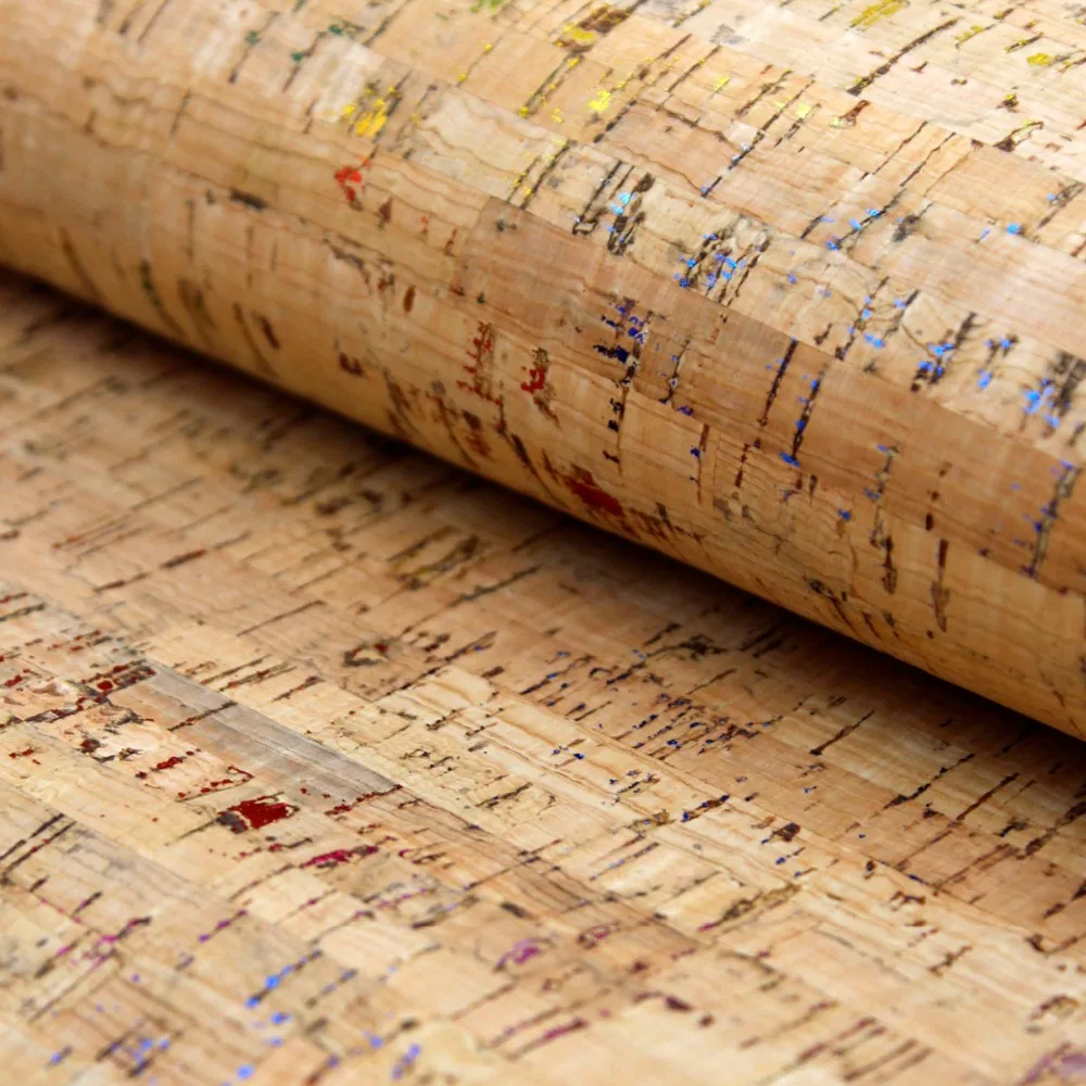 

PORTUGAL cork fabric 68*50cm/26.7*19.6inch Colorful rainbow Vegan cork leather waterproof ABRASION resistance fabric COF-160