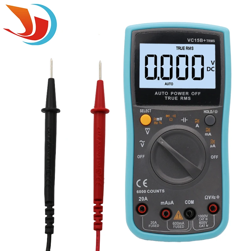 

VC15B+ Autoranging Digital Multimeter 6000 Counts Large LCD Screen Display Multimeter Low Voltage Display AC DC Measurement Tool
