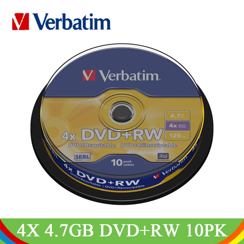 Verbatim 4x4 7 ГБ DVD + RW чистый диск 10 шт. шпиндель Лот Оптовая Продажа оригинальный