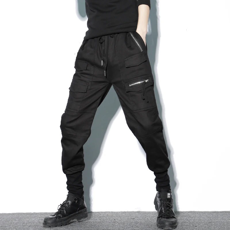 Streetwear Joggers Harem Pants Men Cotton Black Zippers Pockets Man Sweatpants Casual Slim Spring Cargo Mens Joggers Pants Streetwear Joggers Harem Pants Men Cotton Black Zippers Pockets Man Sweatpants Casual Slim Spring Cargo Mens Joggers Pants