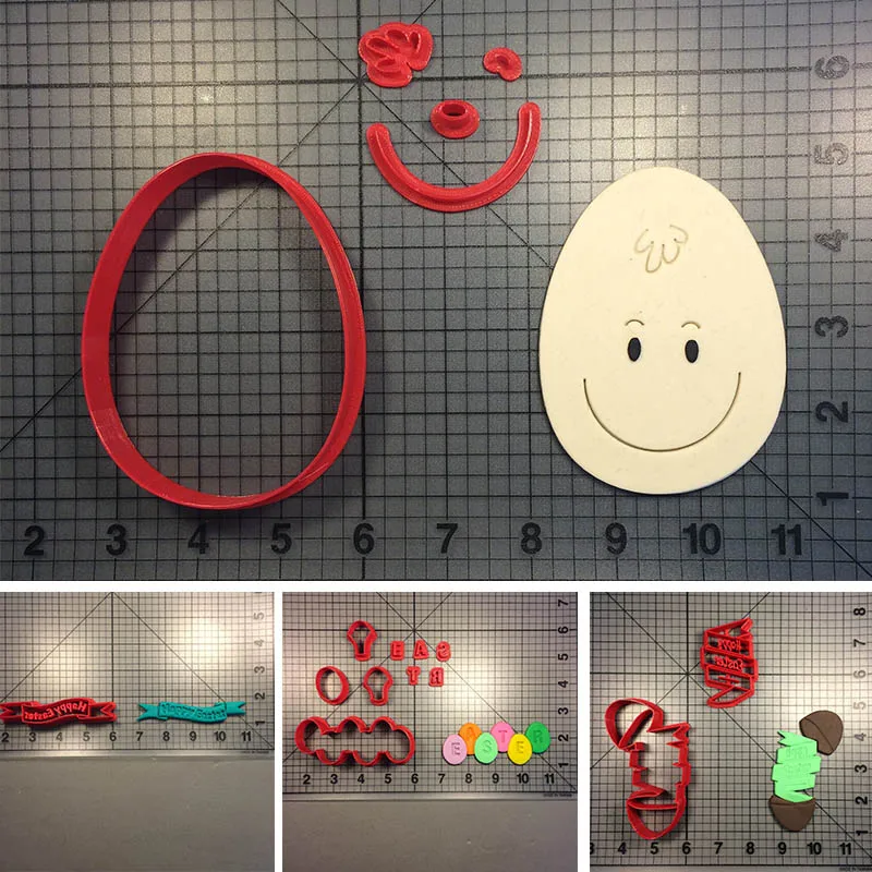 

Happy Easter Egg Bananer Cookie Cutter Biscuits Stainless PLA Tools Cake Baking Mould Custom 3D printed Cake Decorating Tools