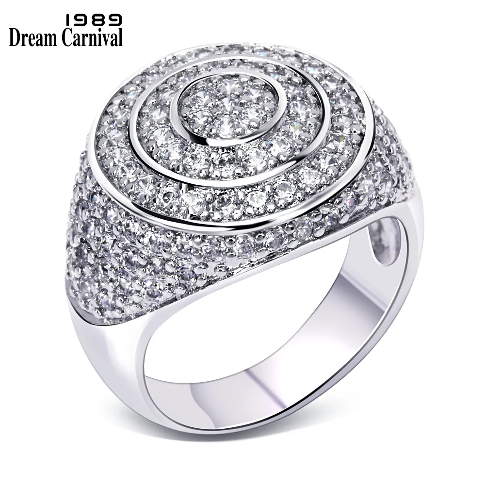 

DreamCarnival 1989 New Women Gift Gorgeous Wedding rings Round Shape ubic Zirconia Channel setting Statement jewellery SJ10366