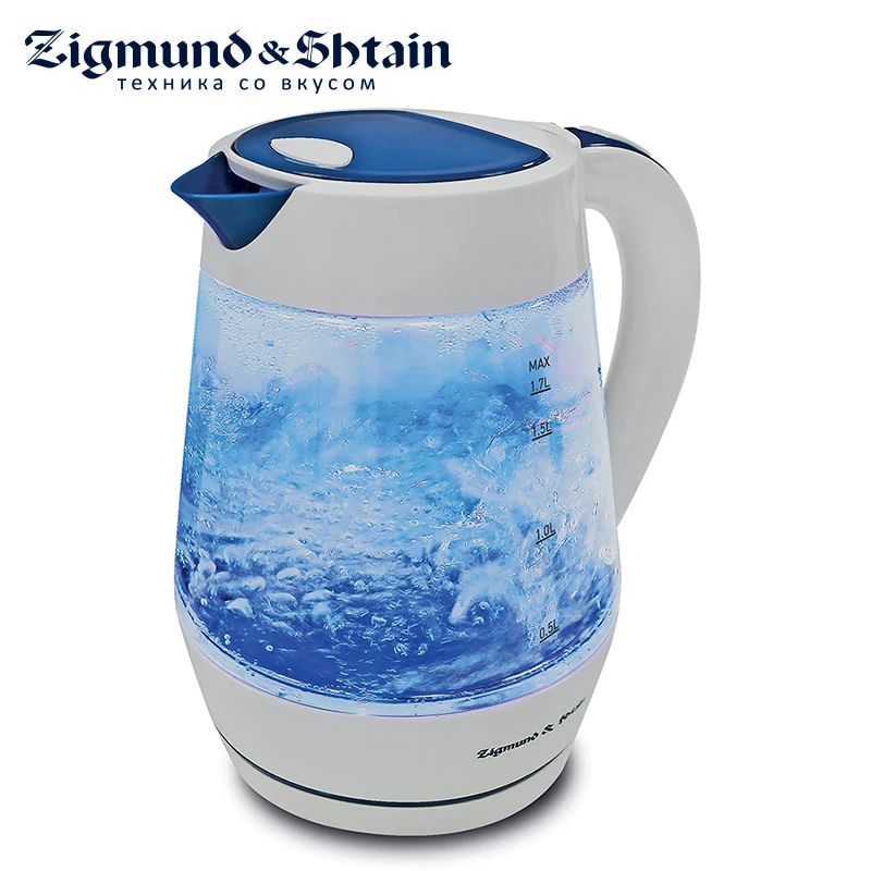 Zigmund & Shtain KE-817 Electric Kettle 2200W 1.7L Water level scale Removable filter Safe-opening lid