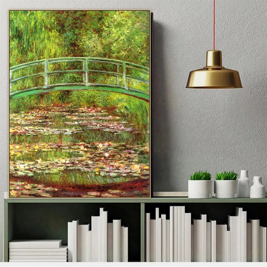 Bridge over the sea rose pond 60 x 80cm-001