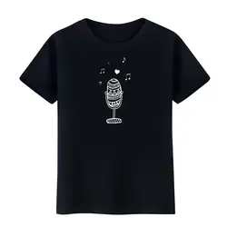 Мультфильм микрофон Летний пляж Для мужчин подарок хлопок футболки футболка