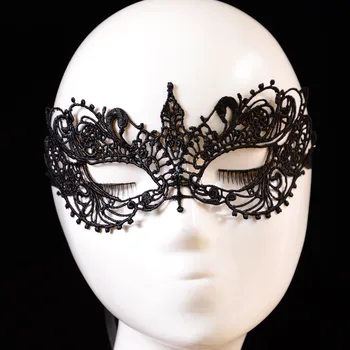 

Lady Black Lace Floral Eye Mask Venetian Masquerade Fancy Party Dressing Masque