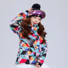 Gsou Снежная Брендовая женская лыжная куртка для сноуборда ветрозащитная Водонепроницаемая Супер Теплая Лыжная уличная спортивная одежда зимняя одежда