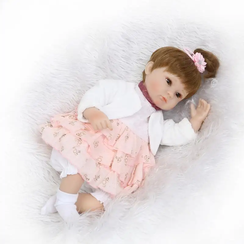 40cm Silicone Reborn Baby Doll kids Playmate Gift For Girls 16 Inch Baby Alive Soft Toys For Bebe Reborn Brinquedo