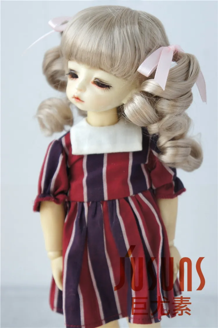 JD405 1/6 1/4 1/3 BJD кукла парик YOSD MSD SD довольно bjd syntheitc мохер парики 6-7 дюймов 7-8 дюймов 8-9inchinch волос аксессуары для куклы - Цвет: 6-7inch Beige Blond