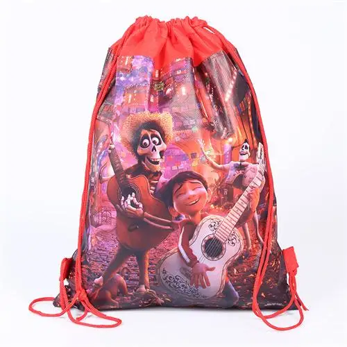 Коко Моана тролли игрушка Vampirina Божья коровка Марио печатных мальчиков и девочек нетканый пакет карман спортивная сумка на шнурке рюкзак - Цвет: as picture