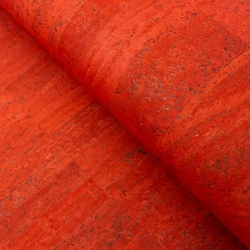 

Cork fabric ORANGE Portuguese natural Material Dark orange Cork Fabric Natural Cork Vegan fabric Kork corcho COF-129