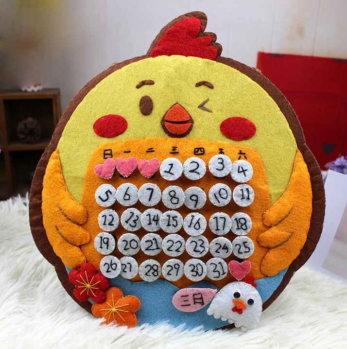mylb Cartoon Calendar Felt DIY Package Creative Non woven Felt Calendar