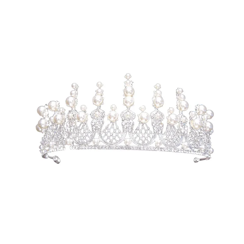 New Jóias acessórios do cabelo do casamento de Cristal Headband Hairbands Simulado Pérola nupcial cabelo videira Coroa Headpiece Noiva Tiara (4)