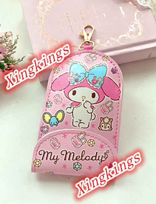 Hello kitty милый брелок для ключей с задней крышкой для держатель для карт KX-K35488 - Цвет: Золотой