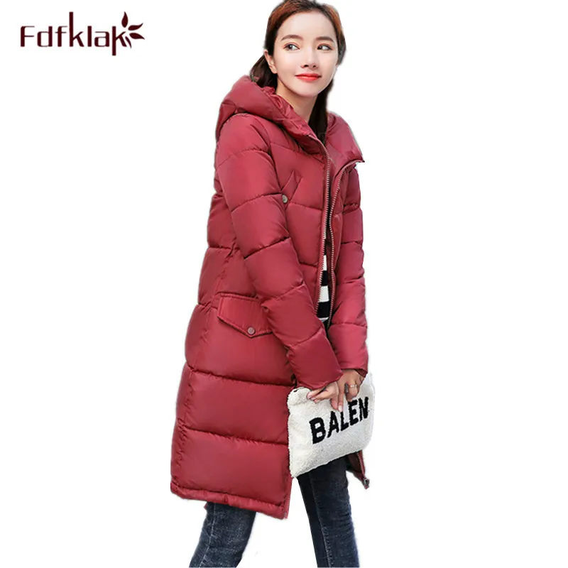 

Fdfklak Thick long winter jacket women hooded warm down jacket large size cotton-padded coat female outerwear jackets coats