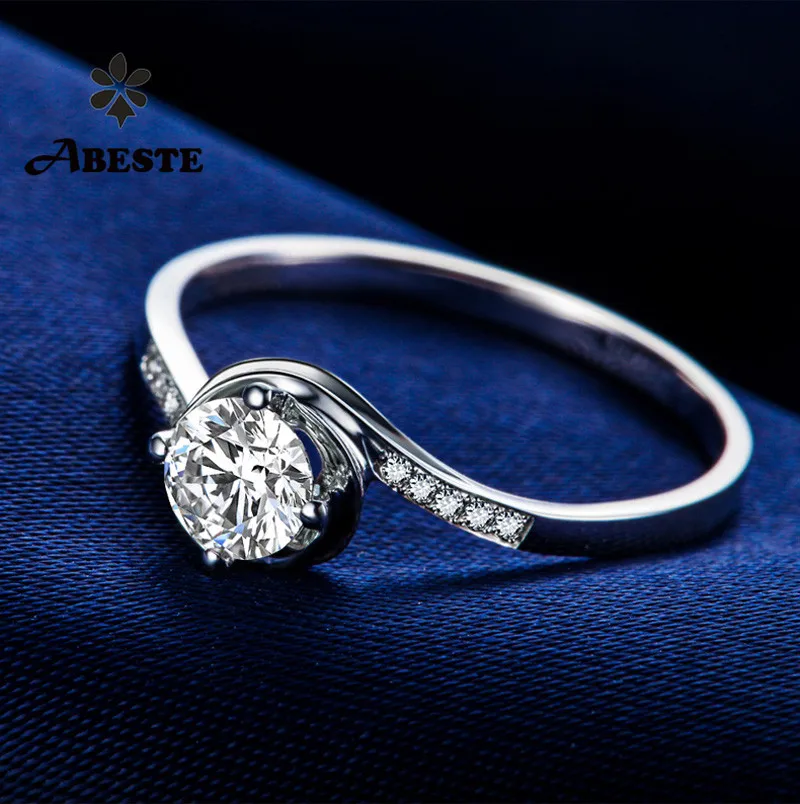 ANI 18 К Белый/розовое/желтое золото (AU750) обручение Ring 0,4 CT Certified я/SI круглая огранка натуральным Diamond Для женщин свадебные anelli