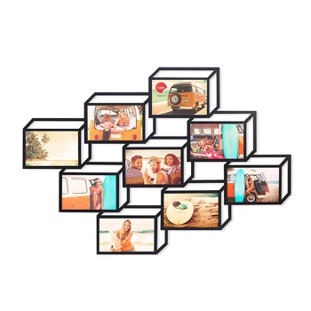 

Balvi frame multiple Tratto Frame black Color for 9 photos in 10x15 cm wall Frame Wood DM