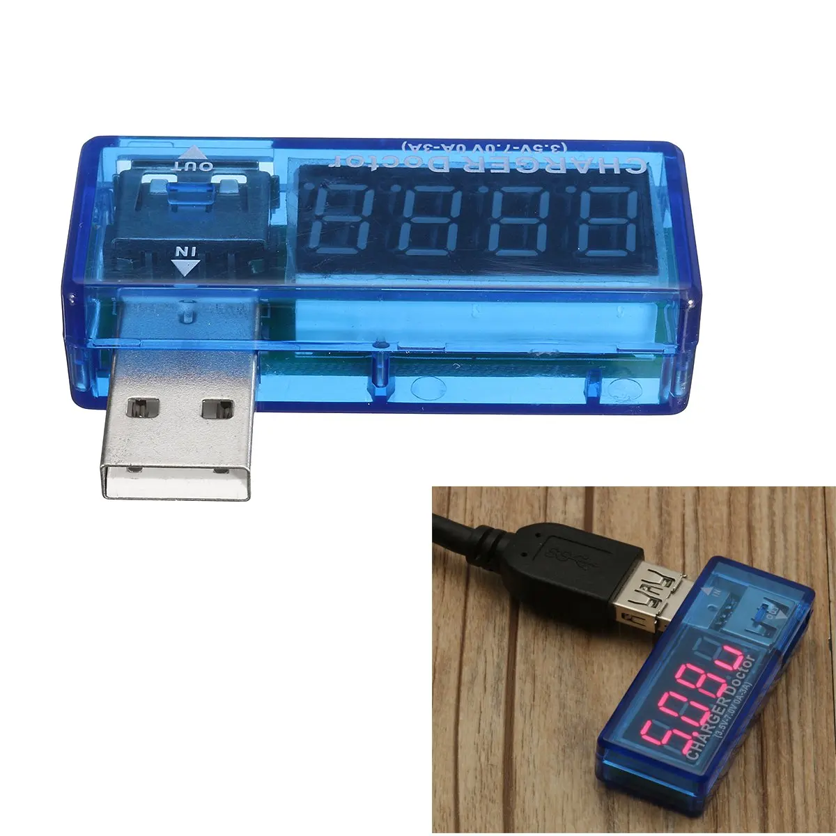 USB Voltmeter Charger Voltage Current Meter 0A 3A 3.5V 7V Mobile Tester