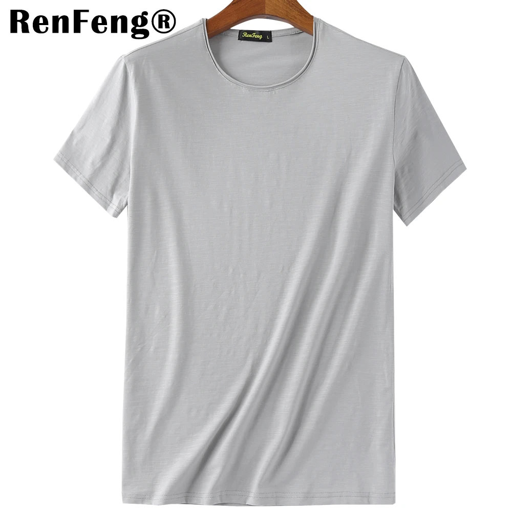 Blank T-Shirt Men T Shirt Short Sleeve Tshirts Solid Bamboo Fiber Homme Tee Shirt For Men 3XL Hot Sale Summer Clothes Colorful (5)