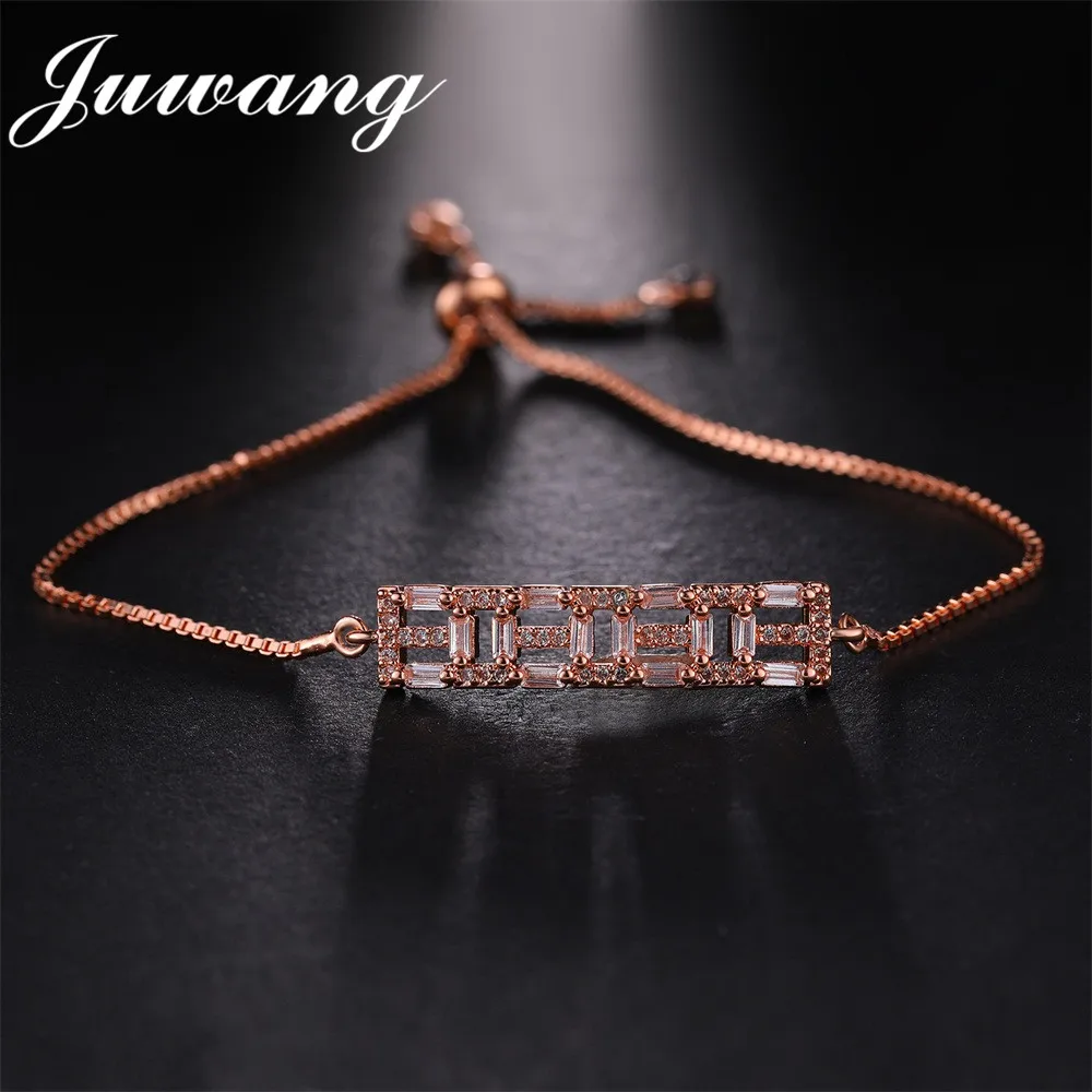 JUWANG роскошный с австрийским кристаллом Шарм Femme браслет для женщин AAA прозрачная кубическая цепь из циркония Подвески ювелирные изделия подарок