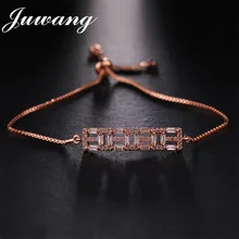 JUWANG роскошный с австрийским кристаллом Шарм Femme браслет для женщин AAA прозрачная кубическая цепь из циркония Подвески ювелирные изделия подарок