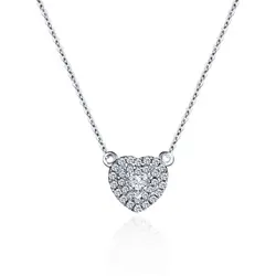 18 К Gold diamond Цепочки и ожерелья Platinum пользовательские сердце Форма Набор алмазной chainbone цепи розовое золото Подлинная пользовательские
