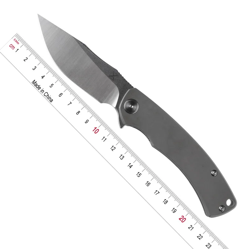 

YX-650 sandblasting non-slip gray titanium handle 3.46" D2 steel folding knife outdoor tactical EDC tool hunting fruit knife