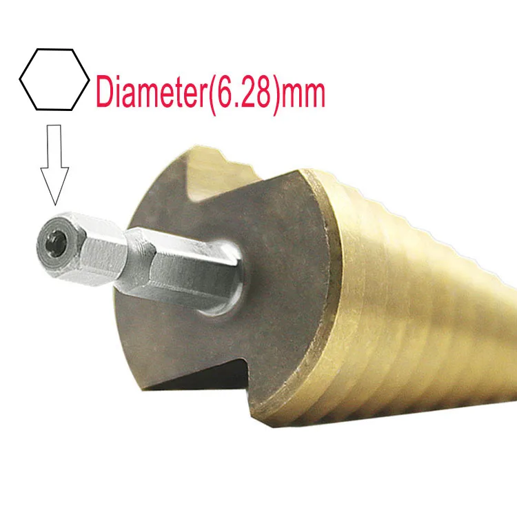 Шестигранный титановый шаг конусное сверло отверстие резак 4-32 мм HSS 4241 для листового металла