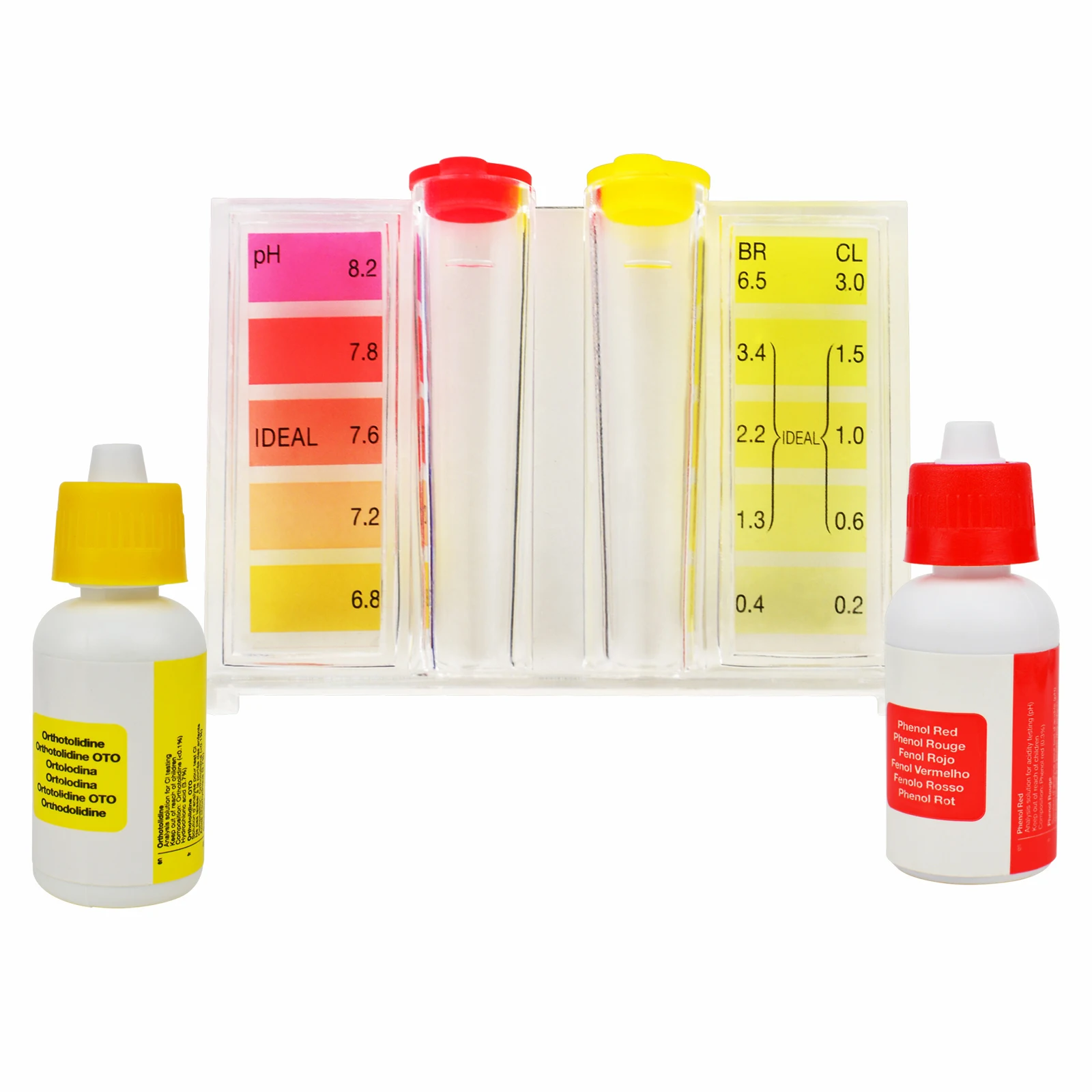 

HydroTools Water Quality Testing Test Kit PH Chlorine Tester with Orthotolidine and Phenol Red Solution