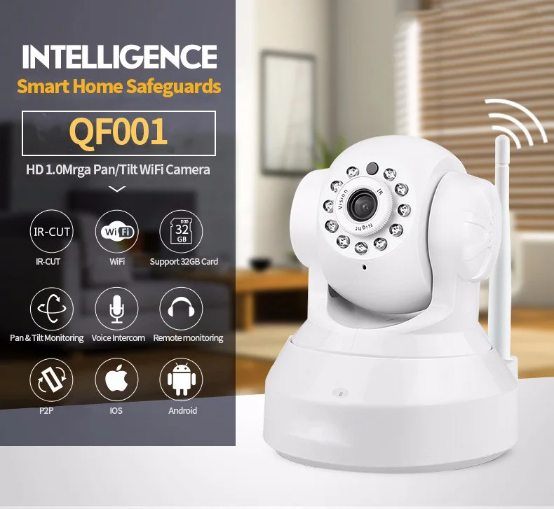 720P HD WIFI iP Camera for baby monitor Smart P2P CAM IR cut/ Infrared Night Vision/ Two way audio Wireless Video Surveillance