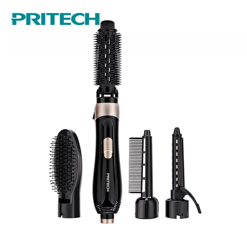 Secador de Cabelo Estilo do Cabelo 4 em 1 Pritech Escova Ferramentas Profissional Multifuncional Modelador Cabelo Curling Ferro Elétrico Iônico Pente